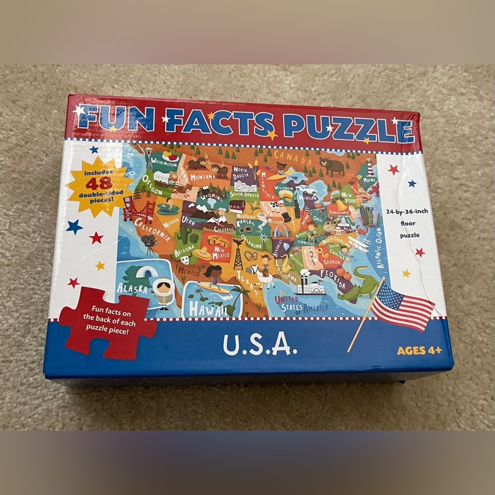Fun Facts Large USA Puzzle